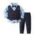 Volunboy Baby Boys Gentleman Suit Toddler Formal Waistcoat Outfit Wedding Shirts + Vest +Bow Tie 4 PCS Set 2-3 Years Blue