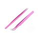 Aoshang 2PCS Stainless Steel Straight and Curved Tip Tweezers Nippers for Eyelash Extensions and Nail Art Sticker Rhinestone Eyelash Picker Acrylic Gel Nail DIY Art