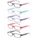 Kerecsen Reading Glasses 5 Pack Great Value Ladies Readers Quality Fashion Glasses for Women 5 Pack Mix Color 2.0 Diopters