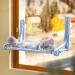Cat Hammock Window Perch - Large Pet Resting Seat for Indoor Cats - Blue Kitty Bed for Sleeping & Playing - Buy Online on GoSupps.com
