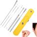 Earwax Removal Kit 6 Stainless Steel Earwax Cleaner with Pu Storage Bag Ear Wax Cleaner Kit Professional Ear Cleaning Tool for Family Friends Adults and Kid Yellow