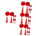 Beavorty 12 Pairs Tassel Hair Ball Hair Clip Girls Barrettes Girls Hair Barrettes Pompom Hair Clips Tassel Hair Accessories Hair Pin Kids Hair Clips for Girls Long Tassel Hair Barrettes Red