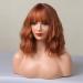Buy Testar Auburn Copper Ginger Wig - Short Orange Brown Curly Bob with Ponytail | Synthetic Women's Wig for Daily Use - Buy Online on GoSupps.com