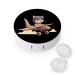 Cat Flying on an Airplane Print Contact Lens Travel Kit Portable Cute Contact Box with Mirror for Daily Outdoor
