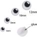 Upins 1000pcs Black Self-Adhesive Wiggle Googly Eyes - 6mm, 8mm, 10mm, 12mm Mixed Pack - Buy Online on GoSupps.com