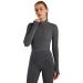 KTILG Women's Cropped Half Zip Pullover Jacket - Deep Grey | Activewear Top for Yoga & Running - Buy Online on GoSupps.com