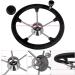 Pebbly Beach 13.5 Black Foam Grip Stainless Steel Marine Steering Wheel | 5 Spokes & Knob - Buy Online on GoSupps.com