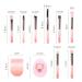 Travel Makeup Brush Set - 10 Mini Brushes with Case | Foundation Blending Eyeshadow & Blush | Perfect Makeup Gift (Pink - Buy Online on GoSupps.com