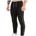 Ronony men jogging pants sports pants long leisure pants training pants slim fit men with cord strain with bags of streetwear at home s 2#black