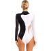 Women's Ballet Dance Leotard | Turtleneck Long Sleeve Rhinestone Bodysuit | Black&White - Small | Yeahdor - Buy Online on GoSupps.com