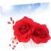 FRCOLOR Wedding Rose Flower Hair Comb Bridal Floral Hair Headpiece rose Bridal Rose hair comb s for women Silk Rose comb flower headband hair barrettes for women bride flower hairpin - Buy Online on GoSupps.com