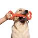 atopo robust dog toy 13 inch bones shaped cock play from hard rubber with convex design strong interactive toys for large small dogs teeth clean and massage gums orange