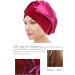 Satin Silk Bonnet for Women Sleep Cap with Wide Elastic Band - Wine - Buy Online on GoSupps.com
