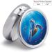 Round Turtle Pill Box | Blue Water Print 3 Compartment Portable Organizer | Decorative Metal Pocket Medicine Case - Style 1 - Buy Online on GoSupps.com