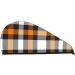 Orange Plaid Microfiber Hair Towel | Super Absorbent Coral Velvet Wrap for Long Curly & Thick Hair - Quick Dry Solution for Women - Buy Online on GoSupps.com