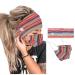 YBSHIN Boho Bandeau Headbands Leopard Headsarfs with Buttons for Mask Head Wraps Stretch Hair Bands Yoga Turban Floral Hair Accessories for Women and Girls (2Pcs) (Set 4)