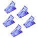 Nail tips clips nail extension clips blue nail forms clinging fast buildings polygel clips for fastening nail shape diy manicure tools 5 pieces blue