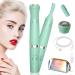 Eyebrow Trimmer and Facial Hair Remover for Women Face 2 in 1, Electric Eyebrow Razor for Women, Painless Women Face Shaver for Eyebrows, Rechargeable Facial Epilator for Lips, Chin, Peach Fuzz Green Color Case