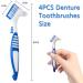Denture Brush 4-Pack - Small Toothbrush with Multi-Layered Bristles and Ergonomic Rubber Handle for Effective False Teeth Cleaning - Buy Online on GoSupps.com
