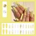 JUSTOTRY 24 Pcs Diamante Lemon French Press-on Nails with Flower Designs | Nude Medium Ballerina False Nails for Women | Acrylic Coffin Nails with Glue for Nail Art - Buy Online on GoSupps.com