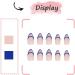 24Pcs Short Blue Line Almond Press on Nails - Glossy Geometric French Tips for Women - Buy Online on GoSupps.com