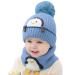Rayson Baby Winter Warm Hat Kids Knit Scarf Beanie Hat Set Scarves Fleece Lining Loop Scarves for Kids Toddler Beanie Hat Scarf Set Outdoor Sport One Size Blue