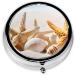 Beach Theme Mini Round Pill Box - 3 Compartment Travel Organizer | Portable Medicine Case for Home & Office - Buy Online on GoSupps.com