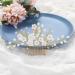 Edary Silver Pearl Wedding Hair Crest - Gold Leaf Headdress for Brides & Girls | Elegant Hair Accessories - Buy Online on GoSupps.com