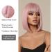 OUFEI Pink Bob Wig With Bangs Short Straight Wig For Women Synthetic Hair Wigs for Daily Party Cosplay Wear Pink(1059-1) - Buy Online on GoSupps.com