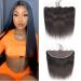 CHEEON 13x4 Transparent Lace Frontal Closure 14 inches Brazilian Straight Human Hair Frontal 150% Density Brazilian Virgin Straight Hair Frontal Closures Natural Black Color 14 Inch 13x4 Straight Frontal