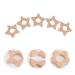 ABOOFAN 5pcs Wooden Star Teething Rings for Babies - Khaki | Baby Chew Toy with Silicone Teether | 5.5x5.5cm - Buy Online on GoSupps.com