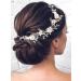 HEREAD Flower Bride Wedding Hair Vine Pearl Bridal Headband Rhinestones Hair Breath Accessories for Women and Girls  (A Silver)