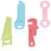 Airfish bite ring for babies baby teething toys for young and girls baby biting rings with easy-to-hold handles BPA free soft silicone (4 pieces-B) pink+blue+red+green