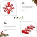 Vatocu Christmas False Nails - Short Red Press on Nails with Snowflakes, Elk, and Snowman Design - 24pcs Set for Women and Girls - Buy Online on GoSupps.com