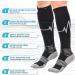 IRAMY Compression Socks 2 Pairs for Women & Men | Ankle & Arch Support - Foot Massage Pad | 20-30 mmHg Knee High | X-Large Black-Grey - Buy Online on GoSupps.com