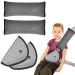 Zeyou belt pads children set children seat belt shoulder pads 2 PCs removable car seat belt Pillow and 2 pcs belt pads children gray for car stroller adult trip