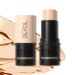 KISSIO Foundation Long Lasting Foundation Stick Blendable Creamy Formula for a Natural Shine Free Finish Medium Coverage Waterproof Lightweight Cruelty Free 0.24 oz (03Cheese)