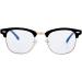 Kursan Blue Light Blocking Glasses for Women & Men | Semi-Rimless Fake Nerd Eyeglasses - Bright Black Gold 52mm - Buy Online on GoSupps.com