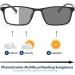 Buy Premium Progressive Multifocal Reading Glasses - Photochromic Lens Black Rectangle TR90 Seamless Transition Sunglasses 2.5 - International Shipping Available - Buy Online on GoSupps.com