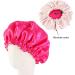 Kid's Satin Double Layered Bonnet Hat - Adjustable Elastic Night Cap for Baby Toddler Child - Rosy - Buy Online on GoSupps.com