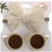 Baby Girl Sunglasses Headband Set 0-36 Months | Cute Polarized Toddler Infant Shades | Elastic Photography Props | Purple - Buy Online on GoSupps.com