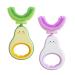 RAXIFU 2 Pack Toddler Toothbrush for Age 2-6 Years Kids Toothbrush for 1-7 Years Children U-Shape Extra Soft Toothbrush for Children (Pear Green-Purple)