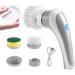 Handheld Electric Scrubber Cordless Cleaning Brush with 3 Replaceable Brush Heads Rechargeable Kitchen Cleaning Spin Brush for Shoe Brushing Dishwashing Bathroom Tub Floor Car Tile Grey - Buy Online on GoSupps.com