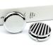 Buy Round Black & White Stripe Pill Box - 3 Compartment Portable Pill Organizer | Decorative Metal Design for Travel - Buy Online on GoSupps.com