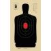 Official B-34 Target, 25 Yard Police Pistol Silhouette Target, Reduced from 50 Yard B-27 Red 100