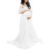 BUOYDM Women Dress for Pregnant Photography Props Maternity Photo Shoot Elegant Dresses for Party L White