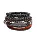 XiShiYing Mens Bracelet Braided Leather Bracelets Men and Women Cool Wrist Cuff Bracelet Mens Bracelet Adjustable Bracelet- Black G
