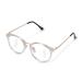 Navaris retro glasses without prescription - women men vintage 50s nerd glasses - computer nerd glasses without strength - transparent with metal iron