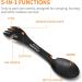 PSKOOK 5-in-1 Utility Tactical Spork  2-Pack Stainless Steel Spoon & Bottle Opener  Fork & Knife  Can Opener Combo Camping Utensil for Hiking  Camping or Backpacking (Black & Matte Silver) black+silver - Buy Online on GoSupps.com