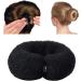 Black Hair Donut Hair Donut Bun Maker Hair Bun Shaper Hair Roll Tool Hair Bun Accessories for Women Nylon Hair Band with Buckle Lazy Hair Rings Tool